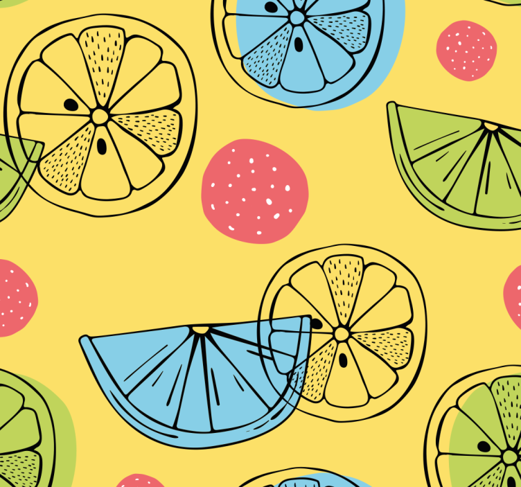 Citrus Slices Pattern kitchen wallpaper - TenStickers