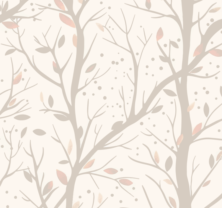 Beige large branches nursery wallpaper - TenStickers