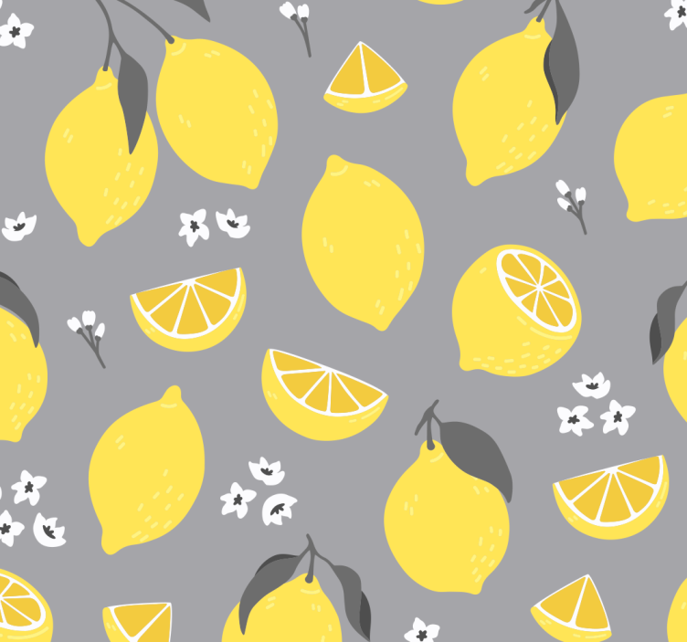 Citrus Pattern kitchen wallpaper - TenStickers