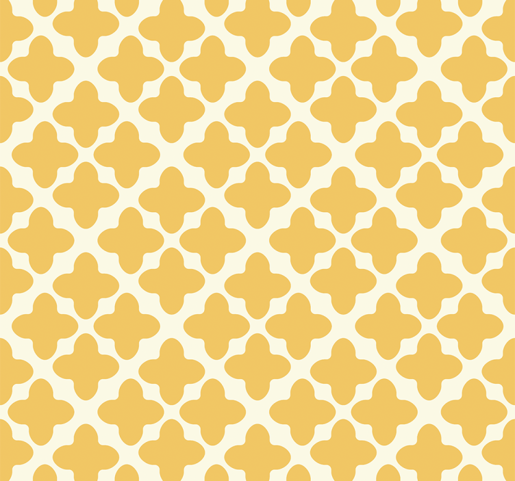 Arabesque pattern yellow wallpaper - TenStickers