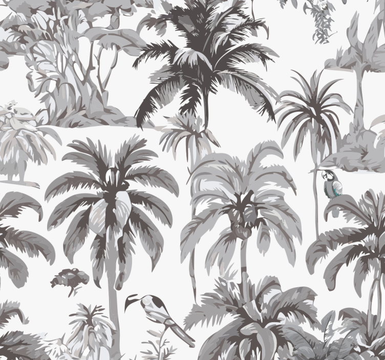 Palm trees gray wallpaper - TenStickers