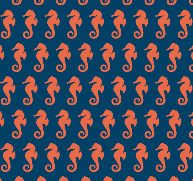 Seahorse motif ocean wallpaper - TenStickers
