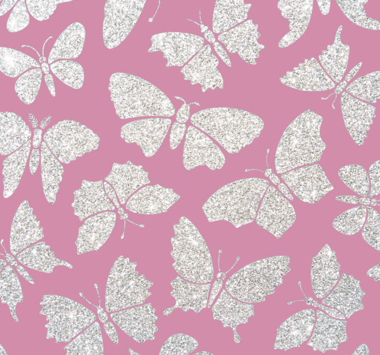 Pink pattern butterflies wallpaper - TenStickers