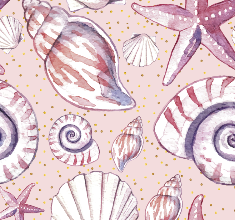 Butterfly Seashell Motif fish wallpaper - TenStickers