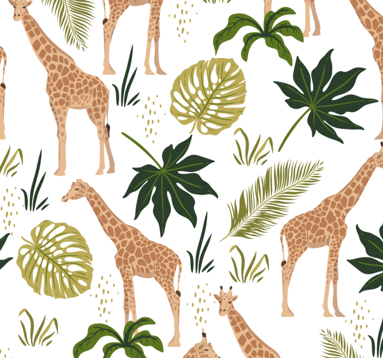 Safari Giraffe Theme animal wallpaper - TenStickers