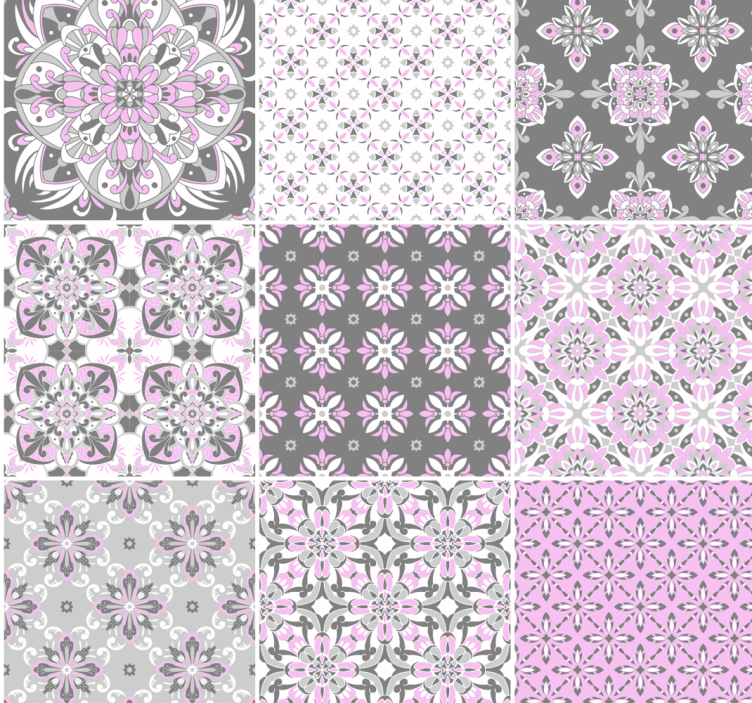 Tile wallpaper with tile-patterned designs - TenStickers