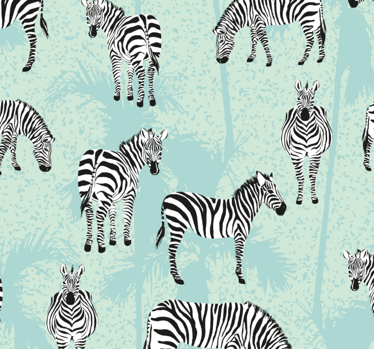 Zebra wallpaper in zebra patterned design - TenStickers