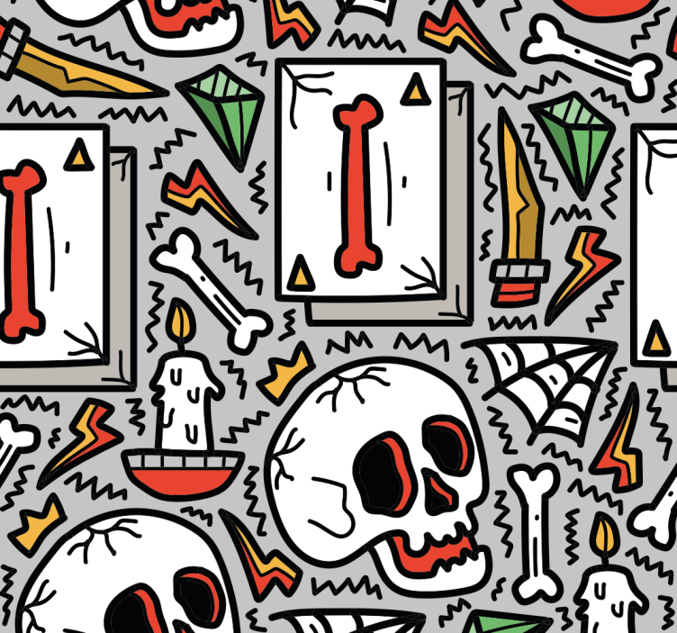 Skull Graffiti teenager wallpaper - TenStickers