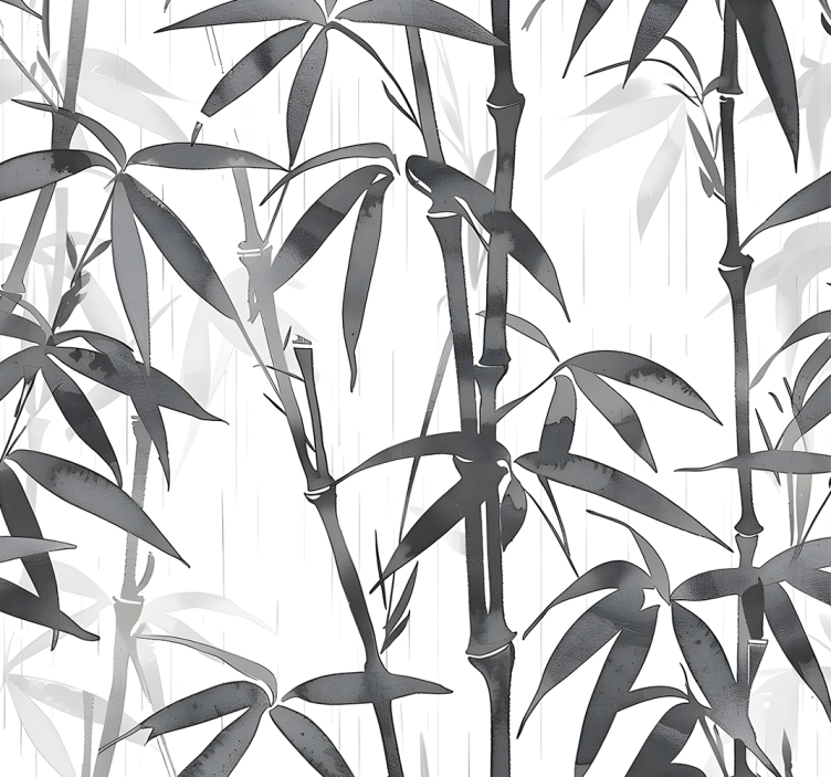 bamboo leaves pattern entryway wallpaper - TenStickers