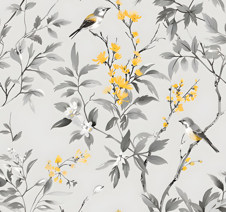 Gray forest design entryway wallpaper - TenStickers