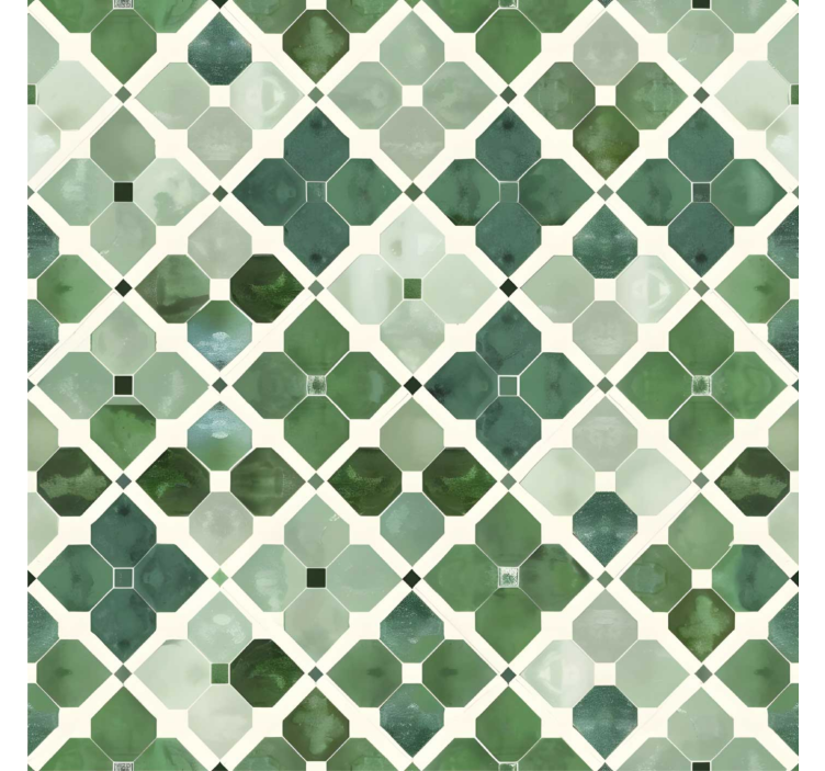 Arabian green pattern tile wallpaper - TenStickers