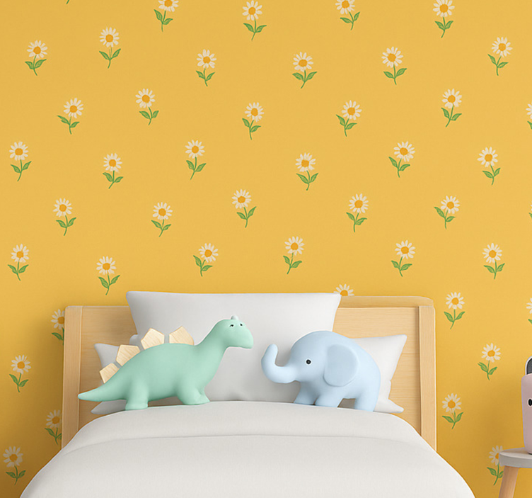 1940's daisy nursery design vintage wallpaper - TenStickers