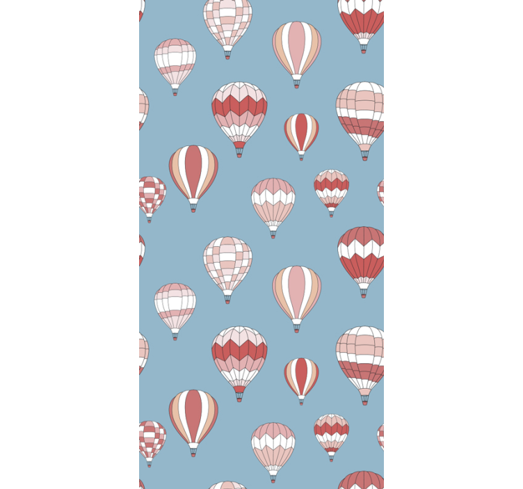 Childrens Wallpaper pink hot air balloons - TenStickers