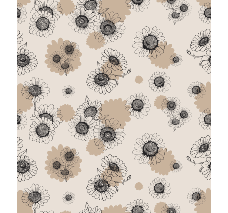 Blooming beige elegant pattern flower wallpaper - TenStickers