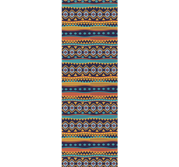 Ethnical motif horizontal striped wallpaper - TenStickers