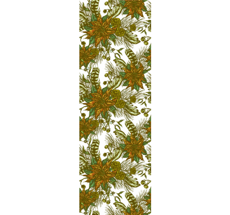 Elegant poinsettia Ornamental Wallpaper - TenStickers