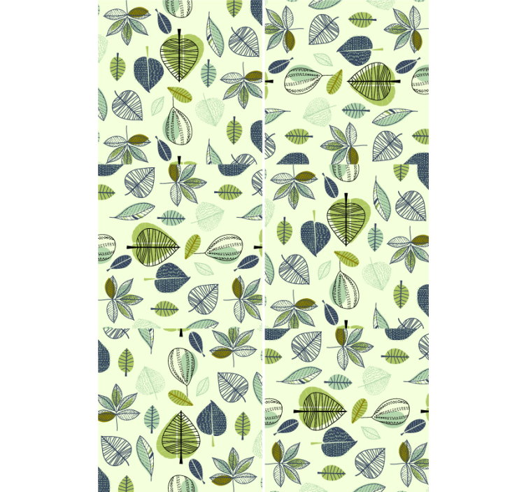 Green Misplaced Pattern leaf wallpaper - TenStickers