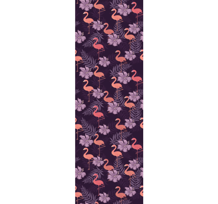 Pink flamingos with palm tree Animal Wallpaper - TenStickers