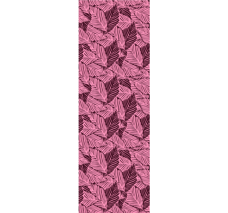 Pink foliage motif leaf wallpaper - TenStickers