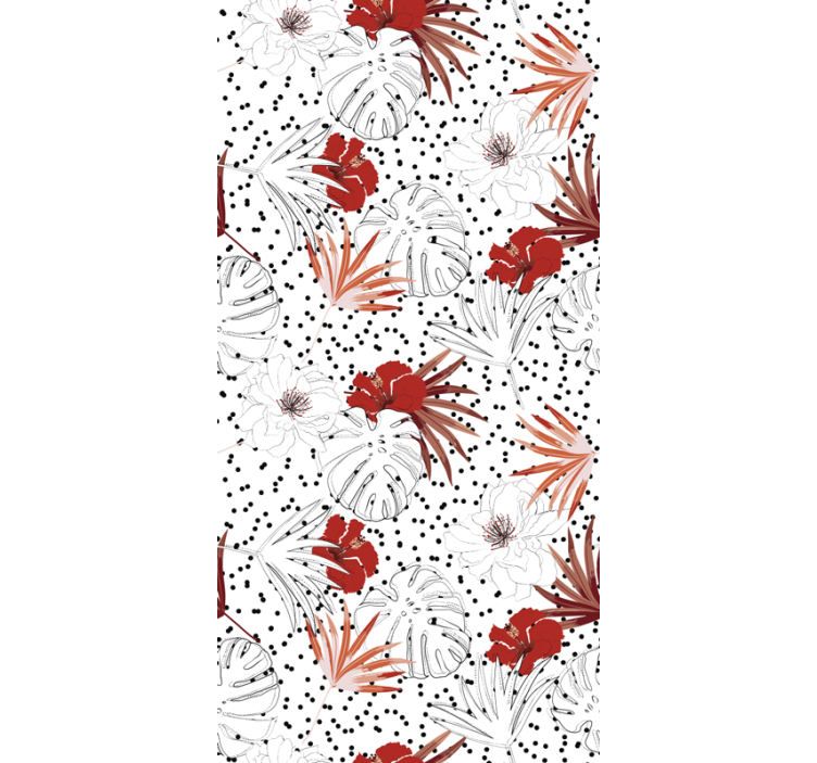 Tropical Botanical Design floral ornament wallpaper - TenStickers