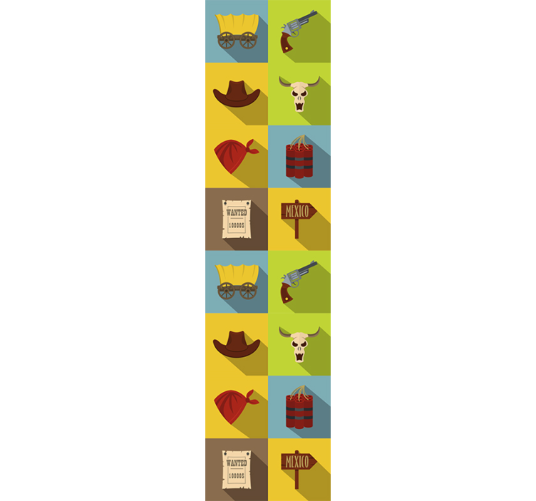 Cowboy tiles Bedroom Wallpaper - TenStickers