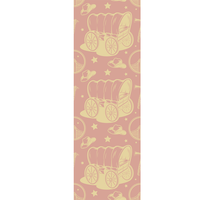 Cowboy and wagons kids wallpaper - TenStickers