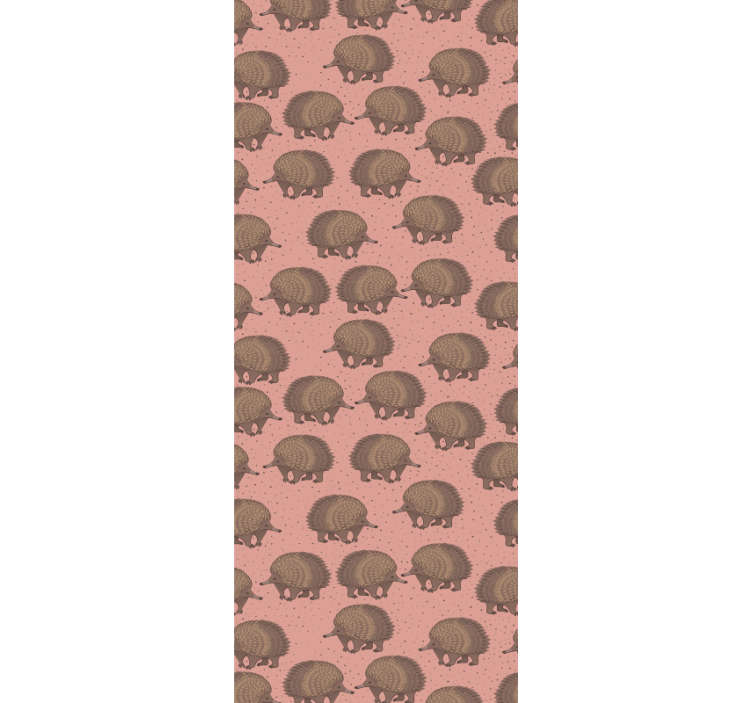 Hedgehog red motif animal wallpaper - TenStickers