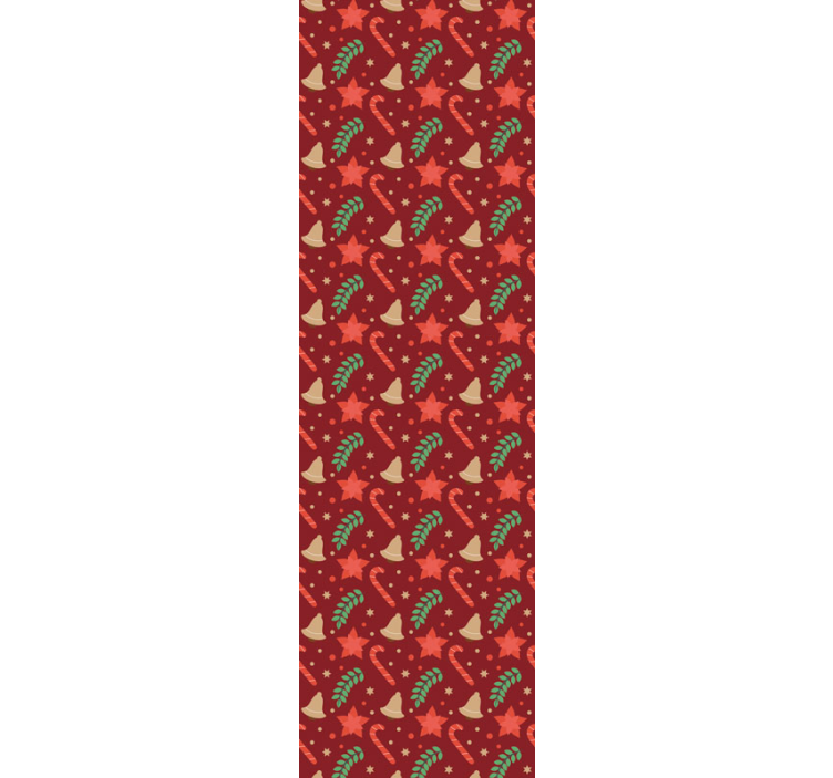 Christmas candy pattern red Hallway Wallpaper - TenStickers