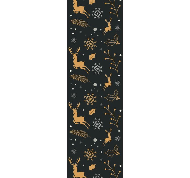 Golden Reindeer Motif christmas wallpaper - TenStickers