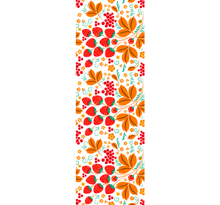 Strawberry Russian pattern Nature Wallpaper - TenStickers