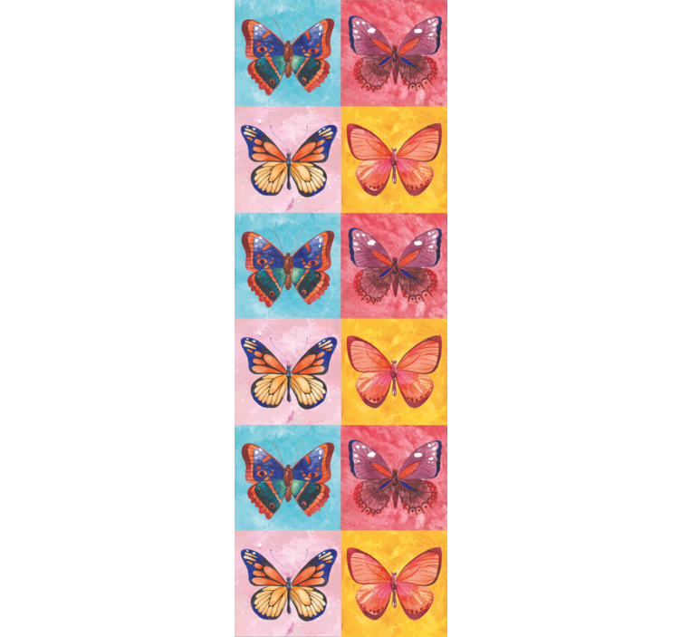 Vibrant Insect Display butterfly wallpaper - TenStickers