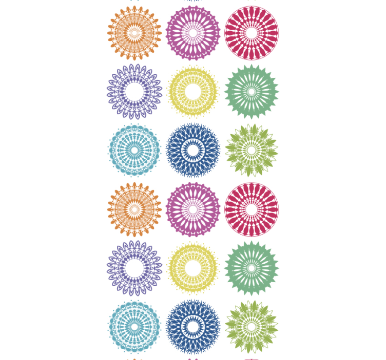 Floral ornament wallpaper colorful floral circles - TenStickers