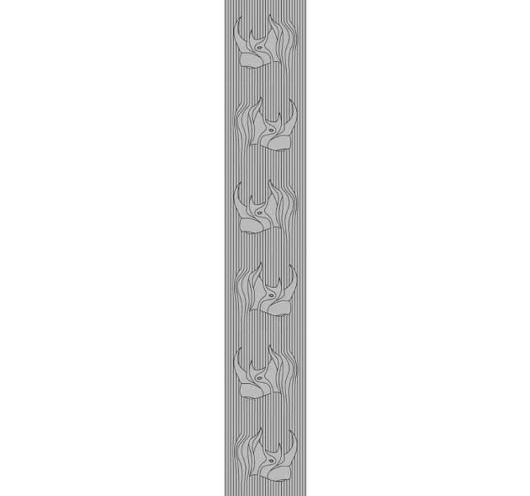 Stylised grey figures animal wallpaper - TenStickers