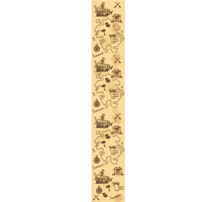 Pirate Adventure Map classic wallpaper - TenStickers