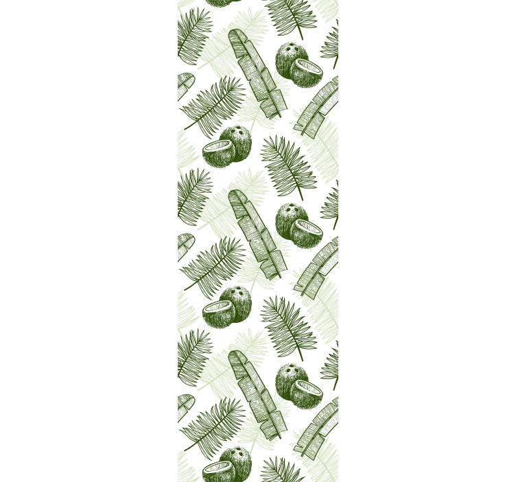 Lush Tropical Elements leaf wallpaper - TenStickers