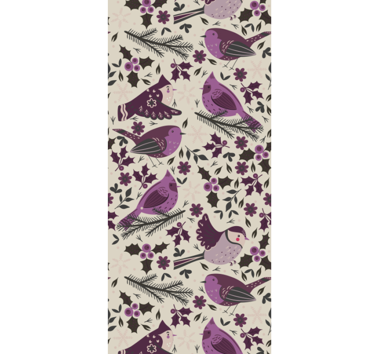 Bird Floral Motif birds wallpaper - TenStickers