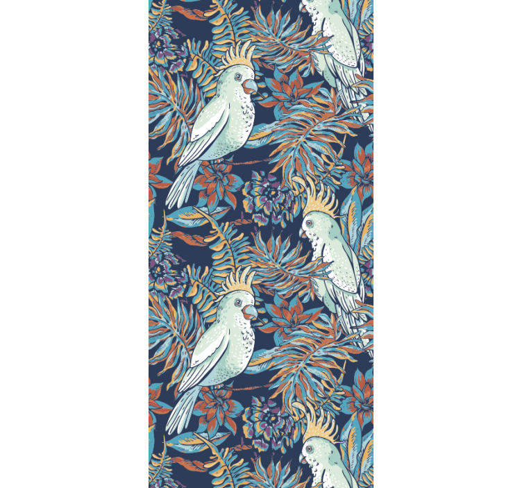 parrots and leaves Dining Room Wallpaper - TenStickers
