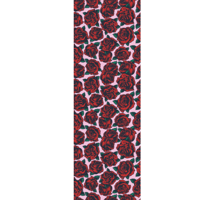 Red Rose Pattern flower wallpaper - TenStickers