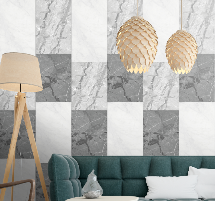 Elegant Gray Veining marble wallpaper - TenStickers