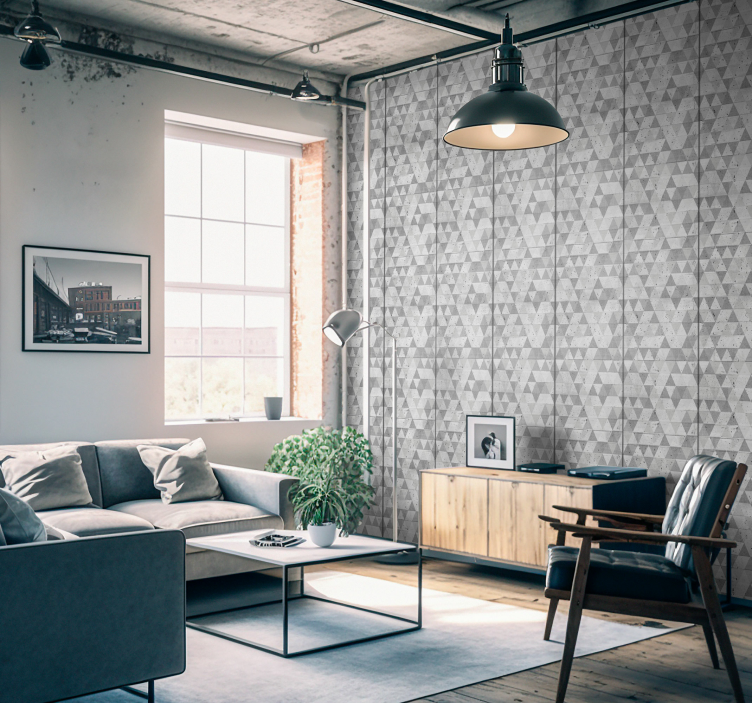 Concrete triangles Concrete Wallpaper - TenStickers