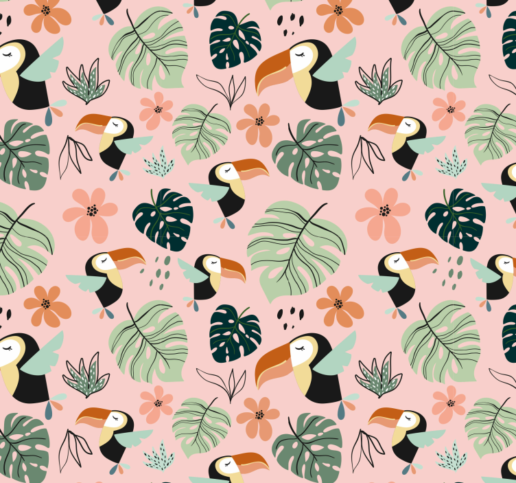 Tropical Toucan Scene birds wallpaper - TenStickers