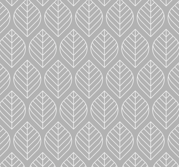 Scandic leaf style light grey Modern Wallpaper - TenStickers