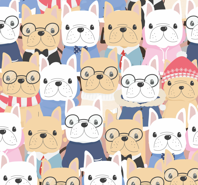 Cartoon Bulldogs dogs wallpaper - TenStickers