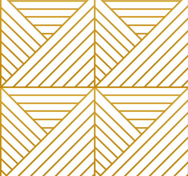 Golden geometric lines Living room wallpaper - TenStickers