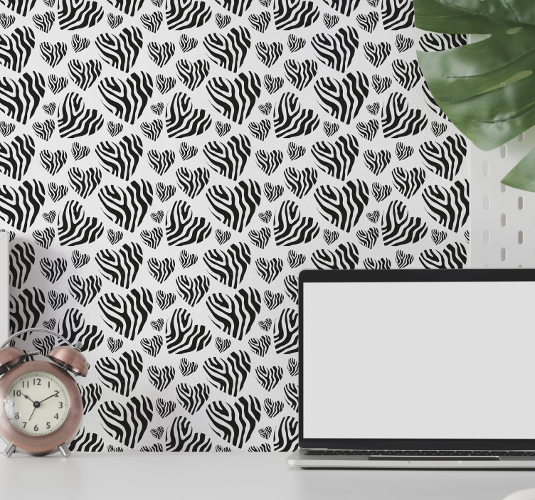 Zebra Pattern Simplicity living room wallpaper - TenStickers
