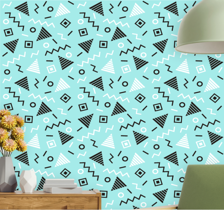 80s' Memphis style pattern Abstract wallpaper - TenStickers