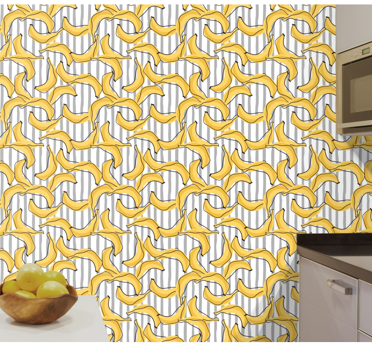 Abstract Banana Twist kitchen wallpaper - TenStickers