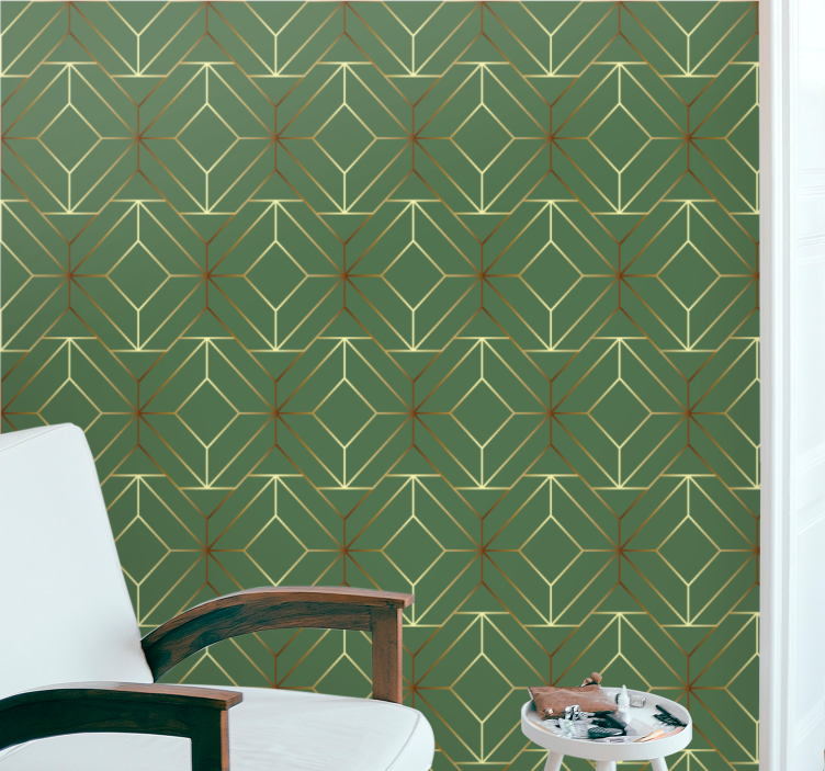 Abstract Diamond Shapes geometric wallpaper - TenStickers