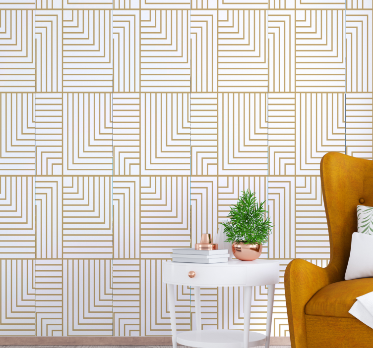 Geometric Labyrinth geometric wallpaper - TenStickers