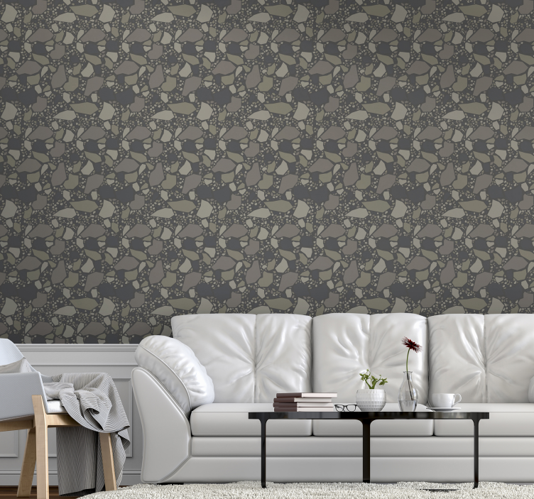 Abstract grey arrangement stone wallpaper - TenStickers